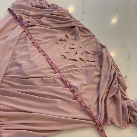 Vintage 60’s Ruched Sleeve Lilac/Pink Blouson Filigree Dress Woman’s Size Large. - Picture 7 of 15